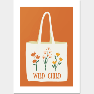 Wild Child Flower Tote Bag Posters and Art